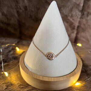 Authentic Coach Open Circle Rhinestone Slider Bracelet – Rose Gold